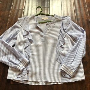 Two by Vince Camuto Chambray Long Sleeve blouse